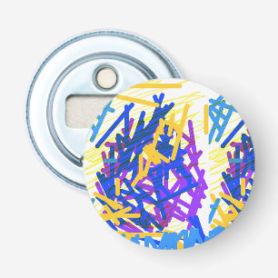 Moderne Abstracte feestelijke verfsplash Button Flesopener