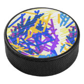 Moderne Abstracte feestelijke verfsplash Hockey Puck (3/4)