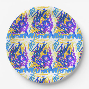 Moderne Abstracte feestelijke verfsplash Papieren Bordje
