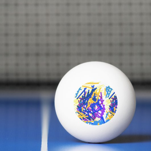 Moderne Abstracte feestelijke verfsplash Pingpongbal (Net)