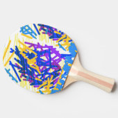 Moderne Abstracte feestelijke verfsplash Tafeltennisbatje (Zijkant)