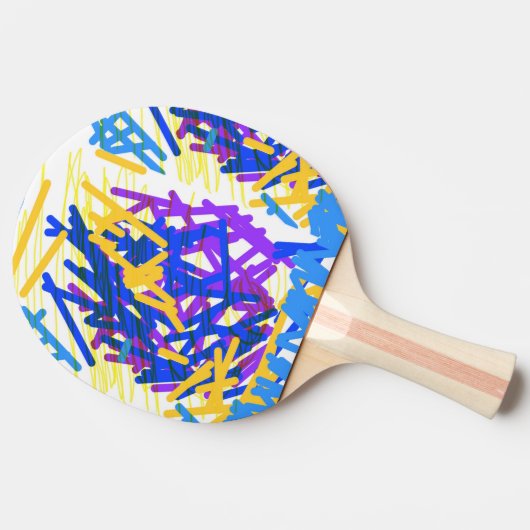 Moderne Abstracte feestelijke verfsplash Tafeltennisbatje (Zijkant)