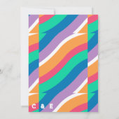 Moderne Abstracte felle kleuren Sinaasappel bruilo Kaart (Achterkant)