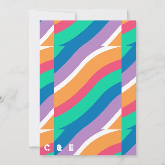 Moderne Abstracte felle kleuren Sinaasappel bruilo Kaart (Achterkant)