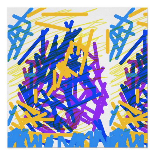 Moderne Abstracte Festelijke Verfspatten Perfect Poster (Voorkant)