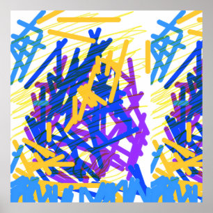 Moderne Abstracte Festelijke Verfspatten Poster