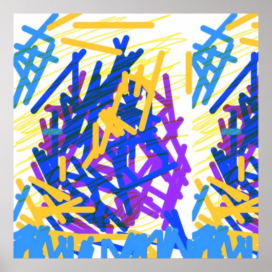 Moderne Abstracte Festelijke Verfspatten Poster (Voorkant)