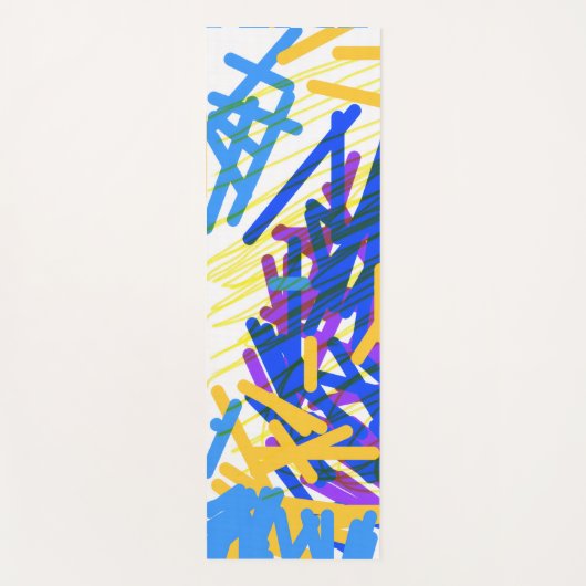 Moderne Abstracte Festieve Verfspat Yoga Mat (Voorkant)