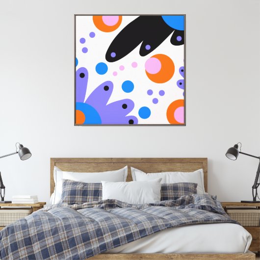 Moderne Abstracte Floral Canvas Afdruk (Insitu (Slaapkamer))