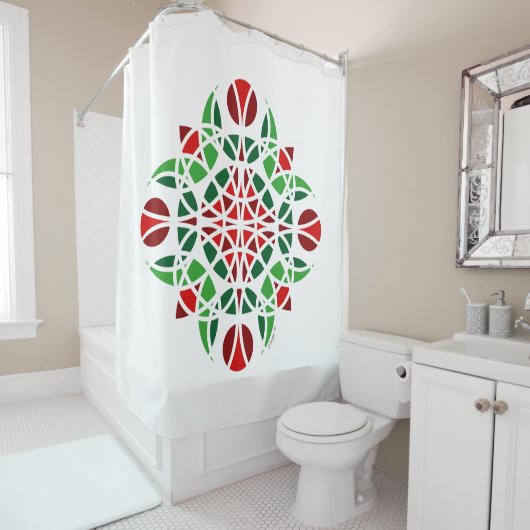 Moderne Abstracte Floral Douchegordijn (In situ)