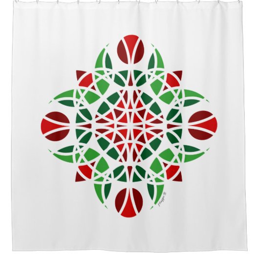 Moderne Abstracte Floral Douchegordijn (Voorkant)