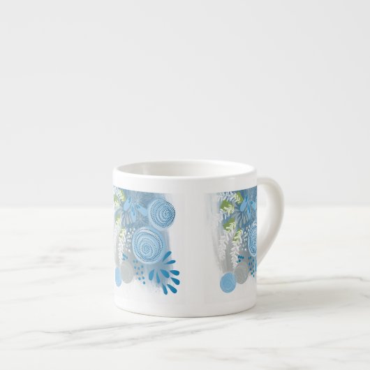 Moderne Abstracte Floral Espresso Kop (Voorkant rechts)