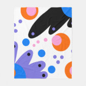 Moderne Abstracte Floral Fleece Deken (Voorkant)