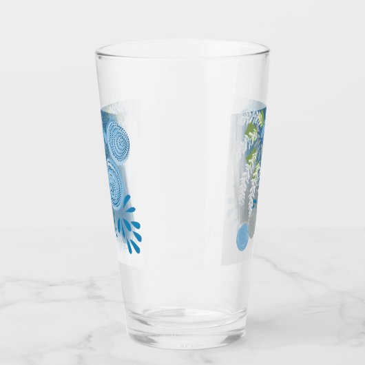 Moderne Abstracte Floral Glas (Links)