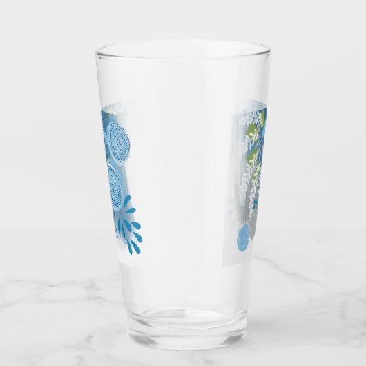 Moderne Abstracte Floral Glas (Rechts)