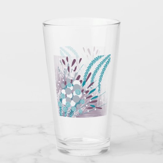 Moderne Abstracte Floral Glas (Achterkant)