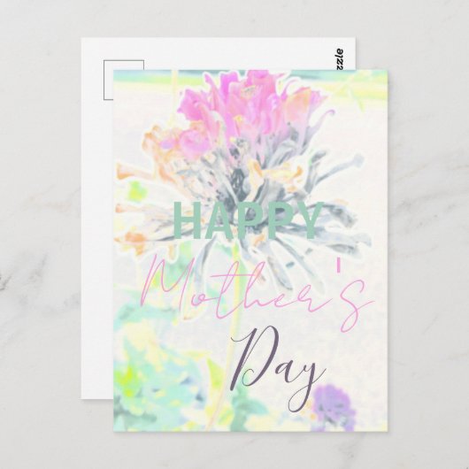 Moderne Abstracte Floral Impressionist Moederdag Briefkaart (Voorkant / Achterkant)
