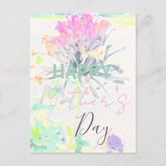 Moderne Abstracte Floral Impressionist Moederdag Briefkaart (Voorkant)