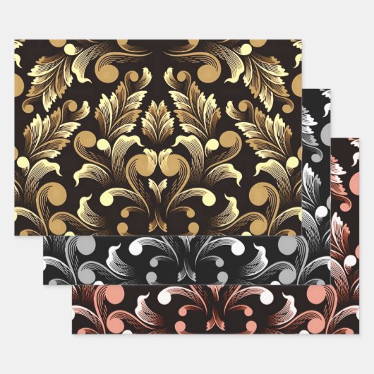 Moderne Abstracte Floral Inpakpapier Vel (Set)
