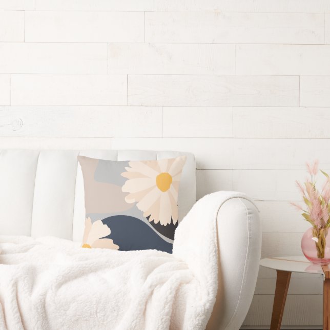 Moderne Abstracte Floral Kussen (Bank)