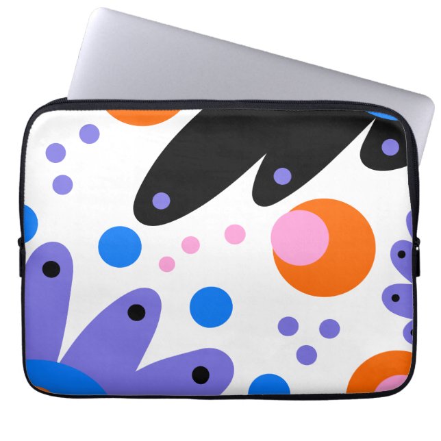 Moderne Abstracte Floral Laptop Sleeve (Voorkant)