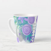 Moderne Abstracte Floral Latte Mok (Linkerhoek)