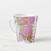 Moderne Abstracte Floral Latte Mok (Linkerhoek)