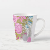 Moderne Abstracte Floral Latte Mok (Rechts)