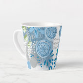 Moderne Abstracte Floral Latte Mok (Linkerhoek)