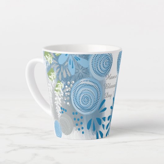 Moderne Abstracte Floral Latte Mok (Linkerhoek)