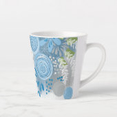 Moderne Abstracte Floral Latte Mok (Rechts)