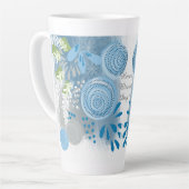 Moderne Abstracte Floral Latte Mok (Linkerhoek)