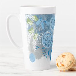 Moderne Abstracte Floral Latte Mok