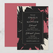 Moderne Abstracte Floral Magenta Black Kaart (Voorkant / Achterkant)