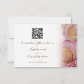 Moderne Abstracte Floral QR Code Wedding RSVP Kaar (Achterkant)