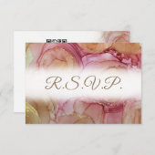 Moderne Abstracte Floral QR Code Wedding RSVP Kaar (Voorkant / Achterkant)