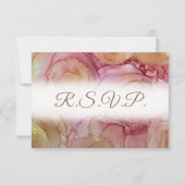 Moderne Abstracte Floral QR Code Wedding RSVP Kaar Kaartje (Voorkant)