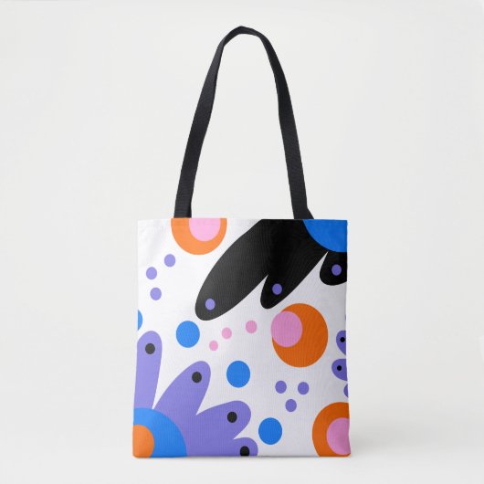 Moderne Abstracte Floral Tote Bag (Voorkant)