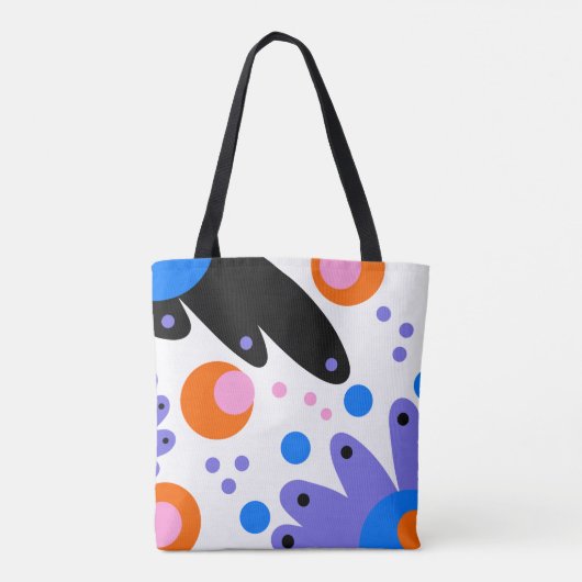 Moderne Abstracte Floral Tote Bag (Achterkant)