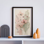 Moderne Abstracte Floral Wall Art II Poster