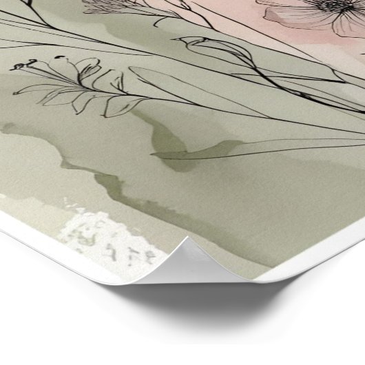 Moderne Abstracte Floral Wall Art IX Poster (Hoek)