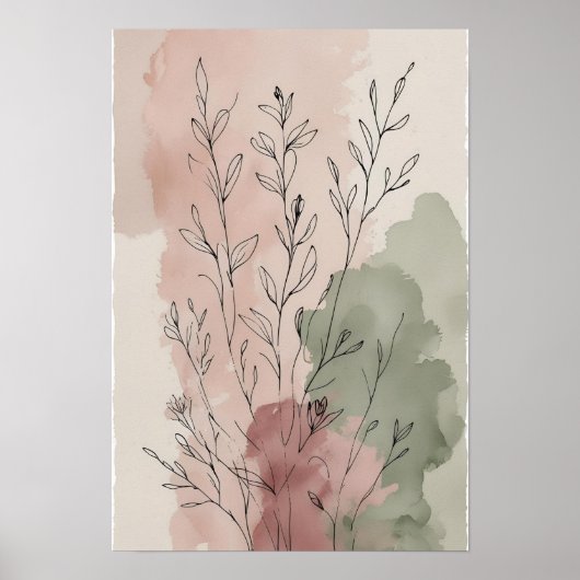 Moderne Abstracte Floral Wall Art VI Poster (Voorkant)