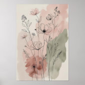 Moderne Abstracte Floral Wall Art VII Poster (Voorkant)