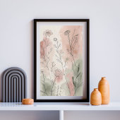 Moderne Abstracte Floral Wall Art X Poster