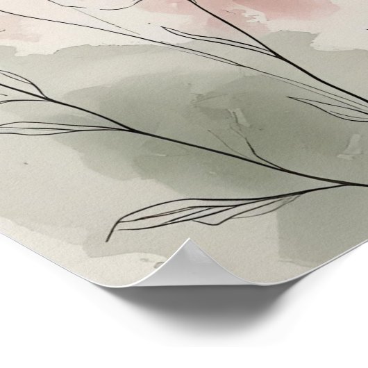 Moderne Abstracte Floral Wall Art X Poster (Hoek)