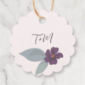 Moderne Abstracte Floral Wedding Couple Names Bedankjes Labels (Achterkant)