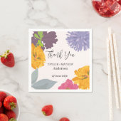 Moderne Abstracte Floral Wedding Couple Names Servet (Insitu)