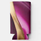 Moderne Abstracte Flow Art - Fuchsia Paarse en Gou Seltzer Blikjeskoeler (Achterkant)