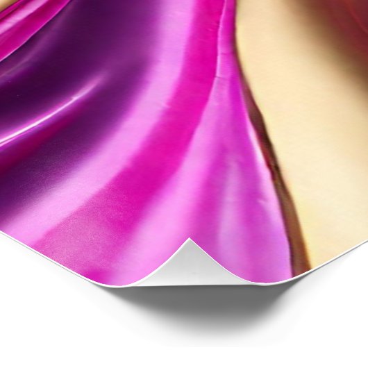 Moderne Abstracte Flow Art- Paarse Roze en Goud- Perfect Poster (Hoek)