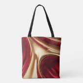 Moderne Abstracte Flow Art-Red en Gold- Tote Bag (Achterkant)